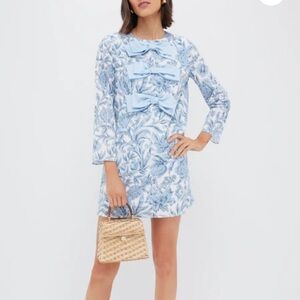 Elegant Blue Floral Dress